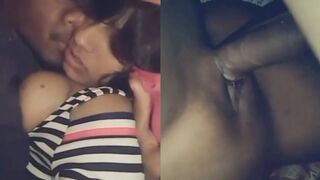 Horny Guy Smooching Fucking Cousin Sister Under Blanket